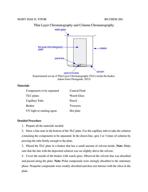 Thin Layer Chromatography And Column Chromatography