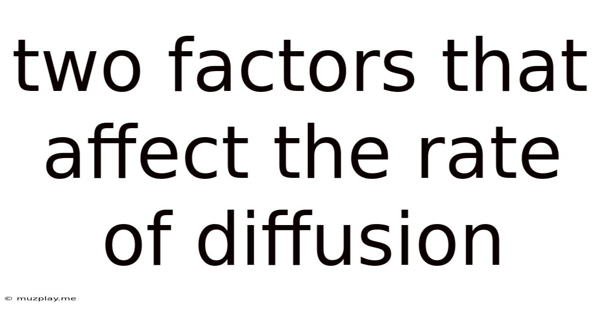 Two Factors That Affect The Rate Of Diffusion