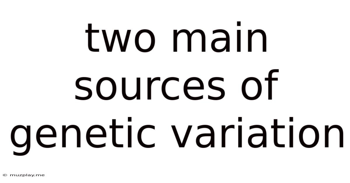 Two Main Sources Of Genetic Variation