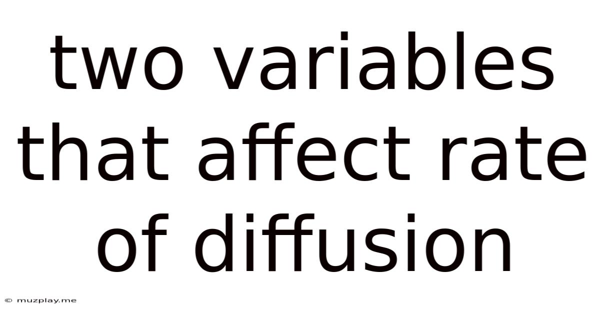 Two Variables That Affect Rate Of Diffusion
