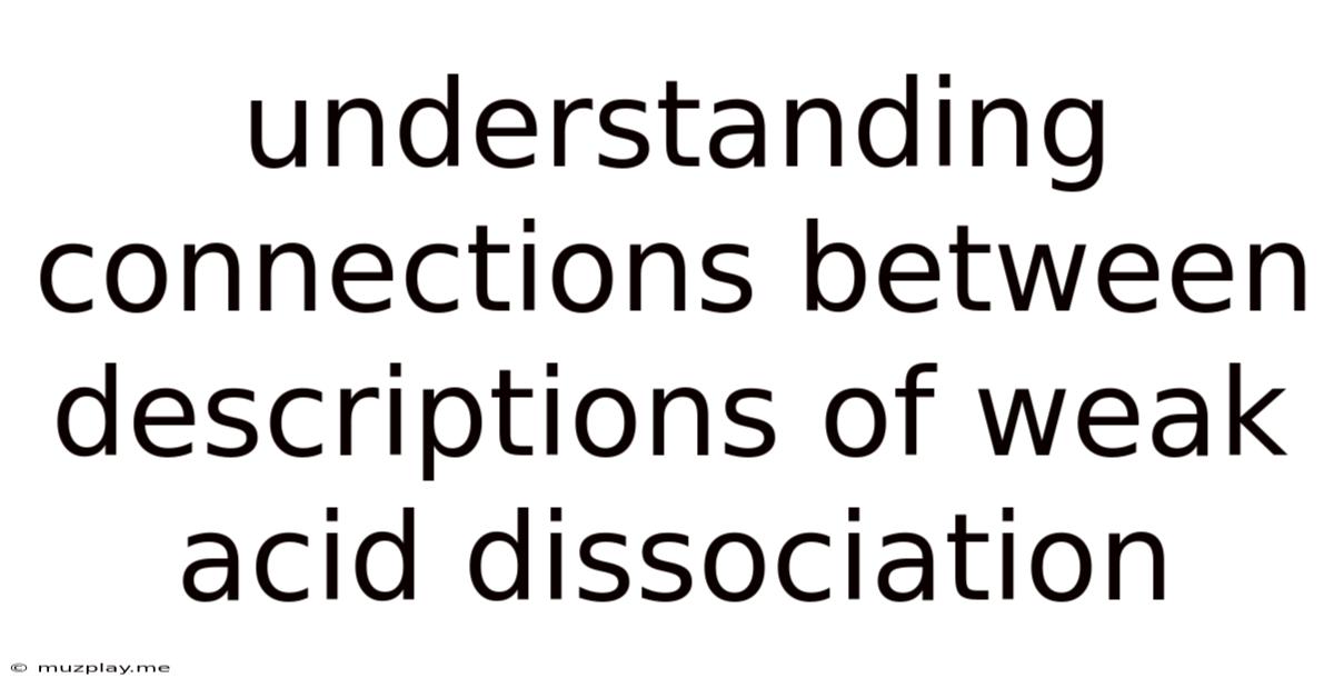 Understanding Connections Between Descriptions Of Weak Acid Dissociation
