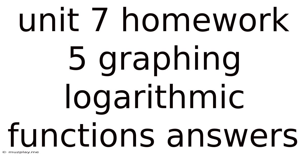 Unit 7 Homework 5 Graphing Logarithmic Functions Answers