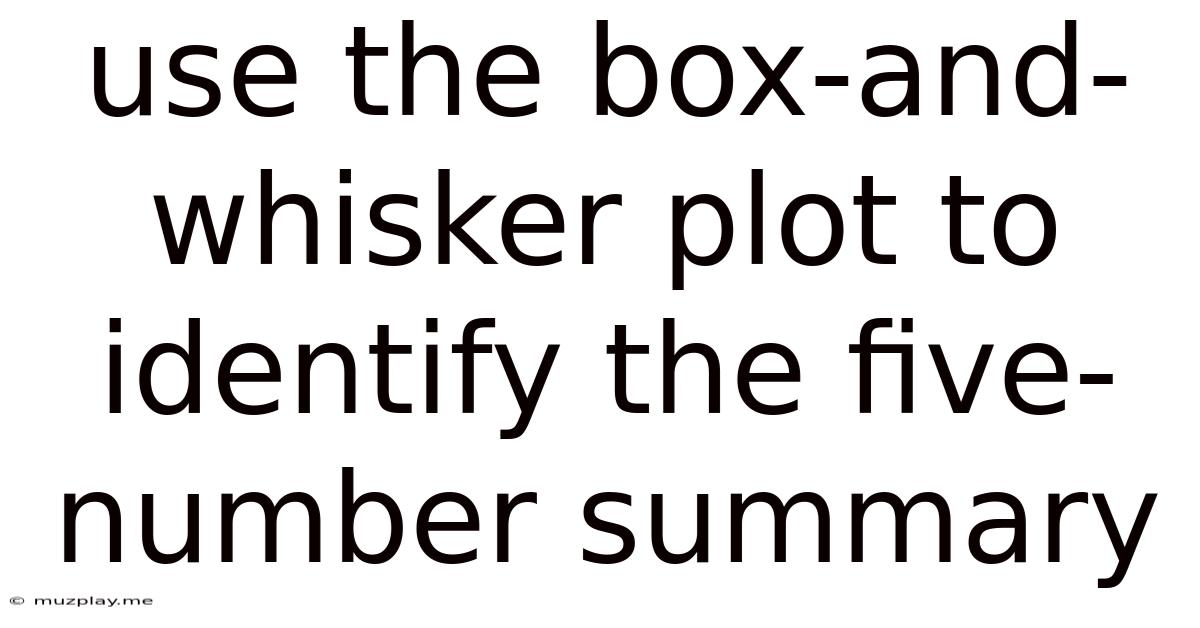 Use The Box-and-whisker Plot To Identify The Five-number Summary