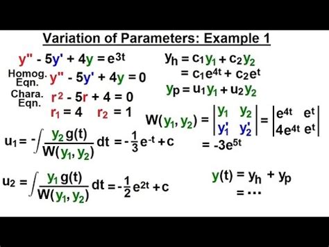 Variation Of Parameters Method Differential Equations