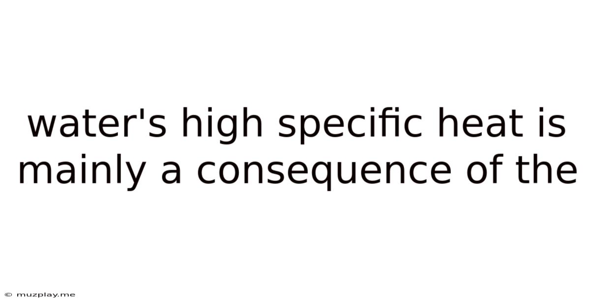 Water's High Specific Heat Is Mainly A Consequence Of The
