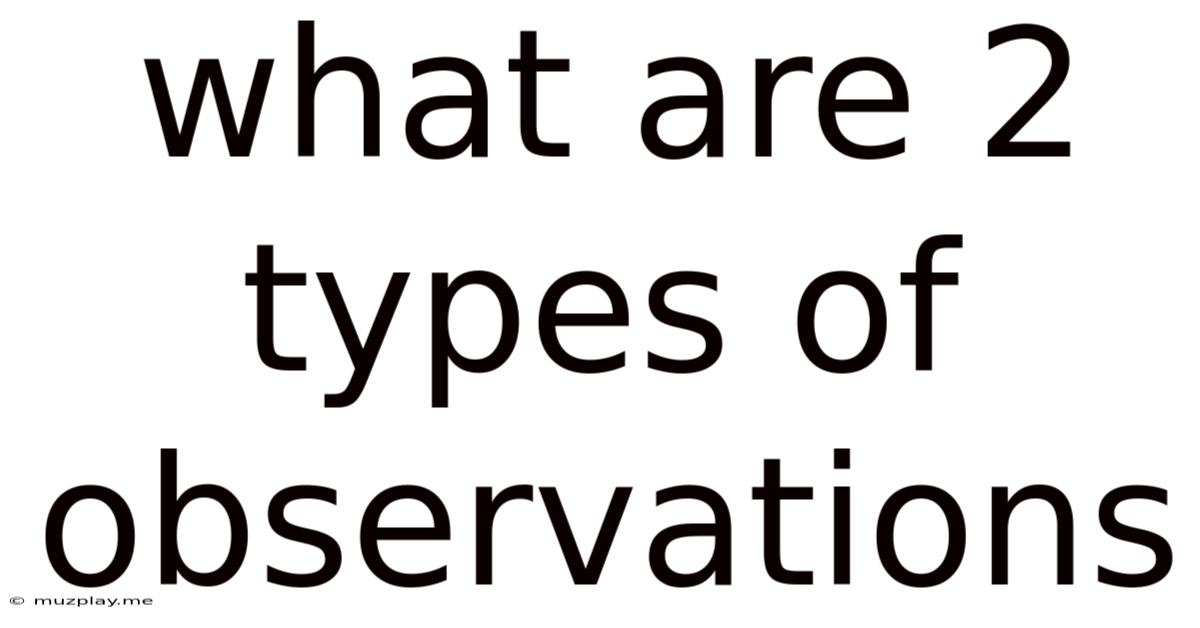 What Are 2 Types Of Observations
