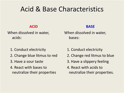 What Are Characteristics Of A Base