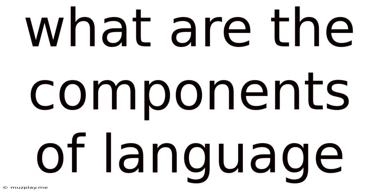 What Are The Components Of Language
