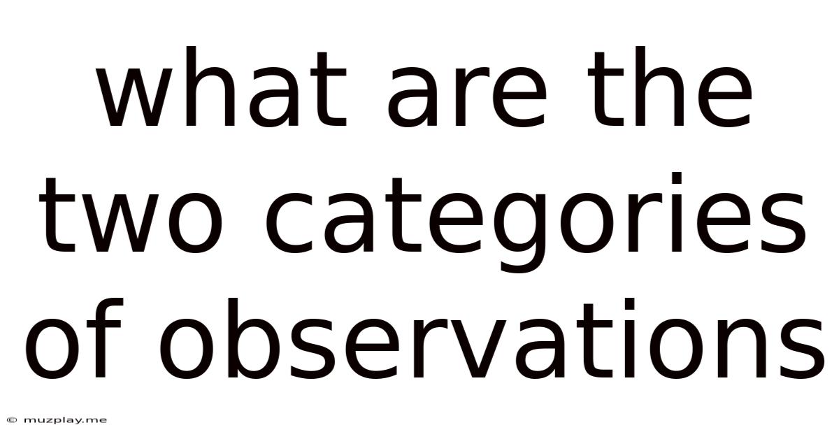 What Are The Two Categories Of Observations