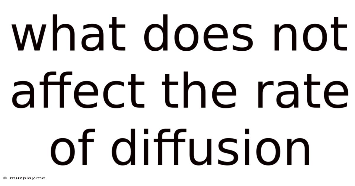 What Does Not Affect The Rate Of Diffusion