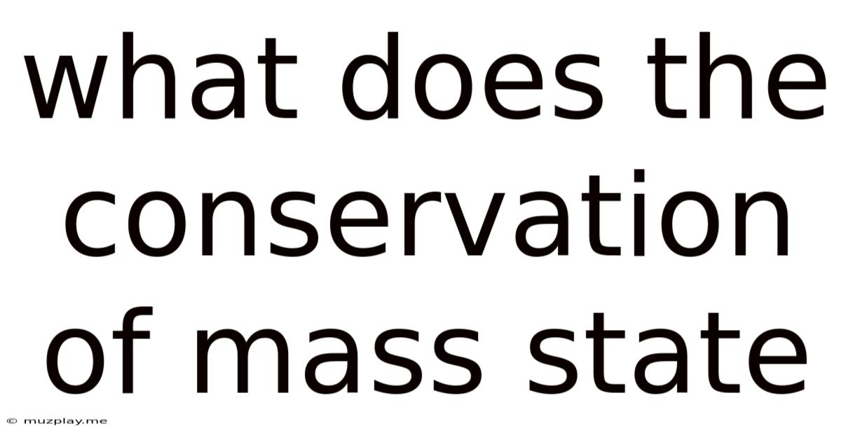 What Does The Conservation Of Mass State