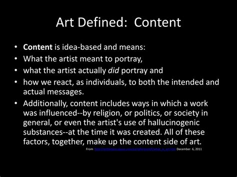 What Does The Content Of Art Refer To