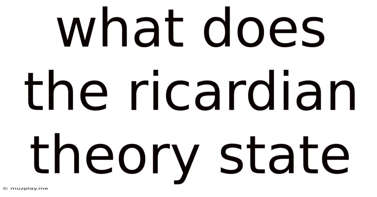 What Does The Ricardian Theory State