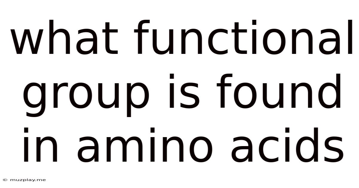 What Functional Group Is Found In Amino Acids