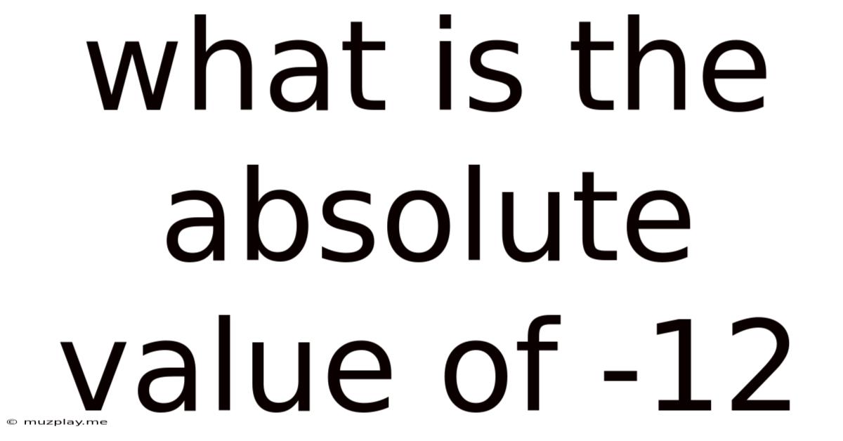 What Is The Absolute Value Of -12