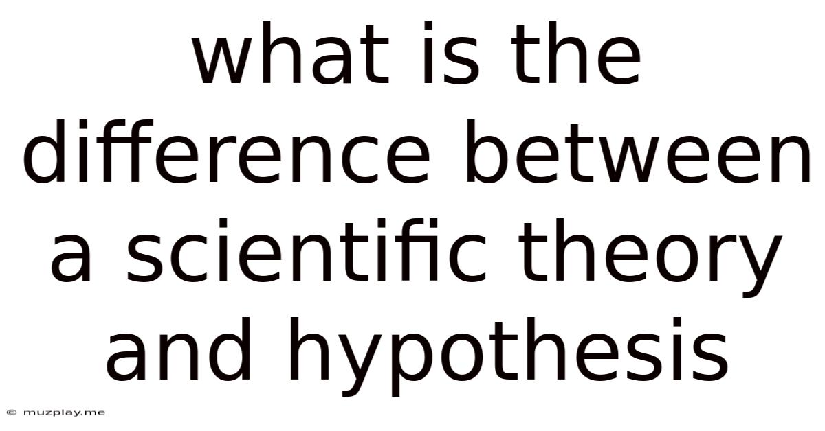What Is The Difference Between A Scientific Theory And Hypothesis