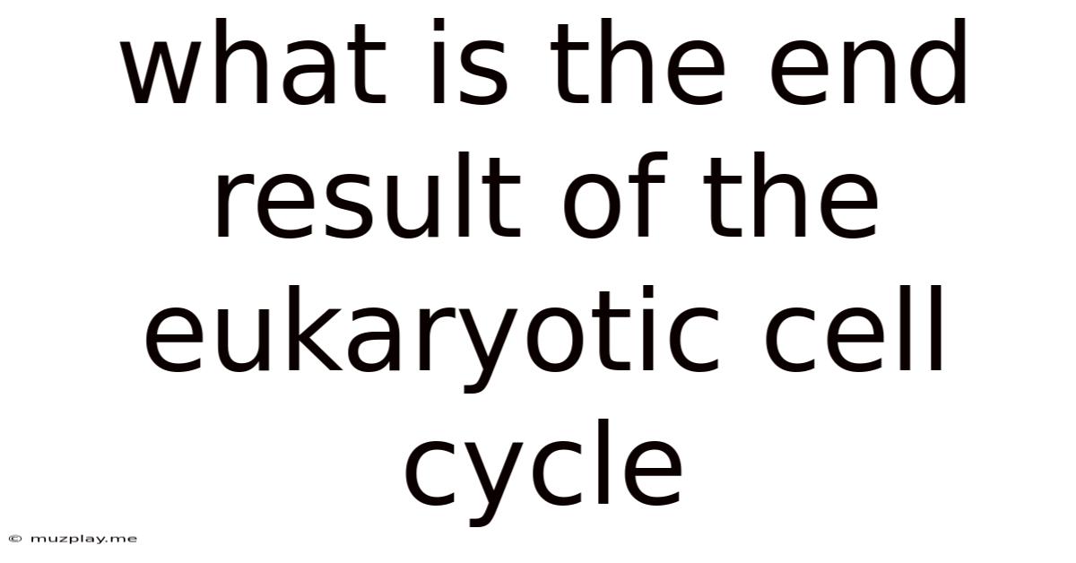 What Is The End Result Of The Eukaryotic Cell Cycle