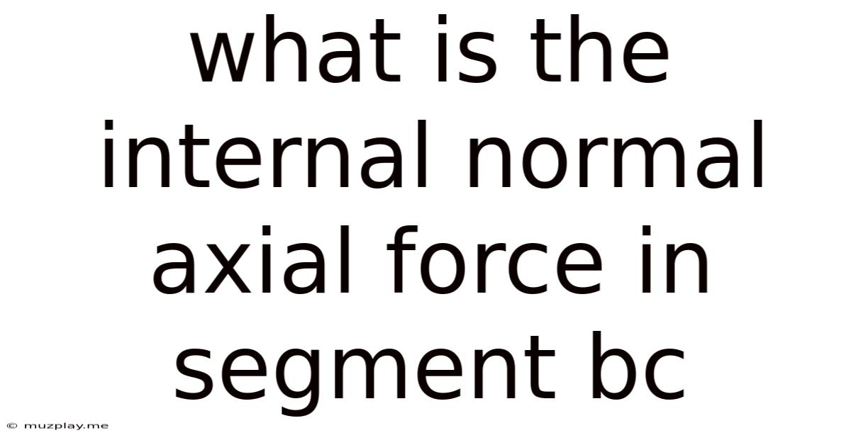 What Is The Internal Normal Axial Force In Segment Bc