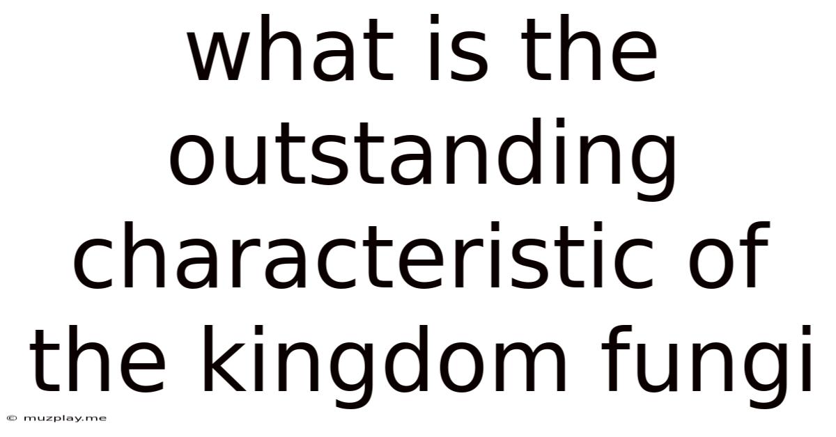 What Is The Outstanding Characteristic Of The Kingdom Fungi