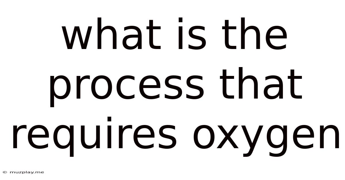 What Is The Process That Requires Oxygen