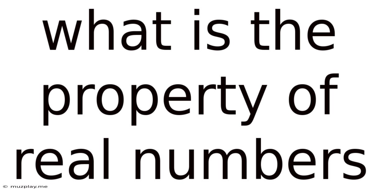What Is The Property Of Real Numbers