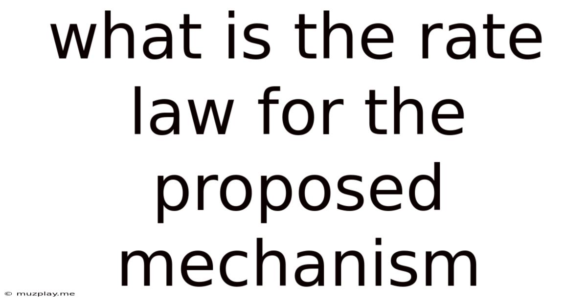 What Is The Rate Law For The Proposed Mechanism