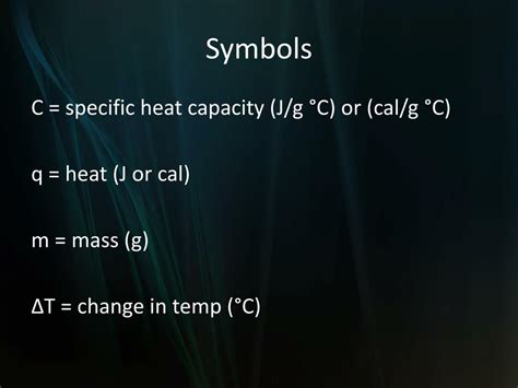 What Is The Symbol For Specific Heat