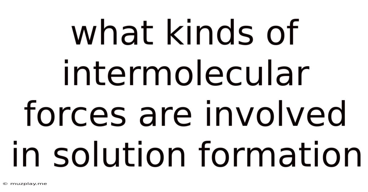 What Kinds Of Intermolecular Forces Are Involved In Solution Formation