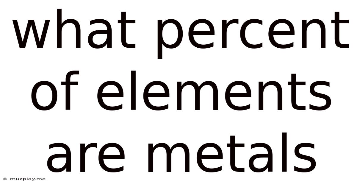What Percent Of Elements Are Metals