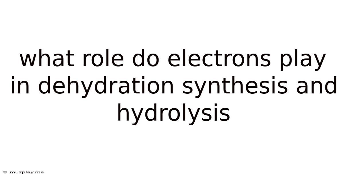 What Role Do Electrons Play In Dehydration Synthesis And Hydrolysis