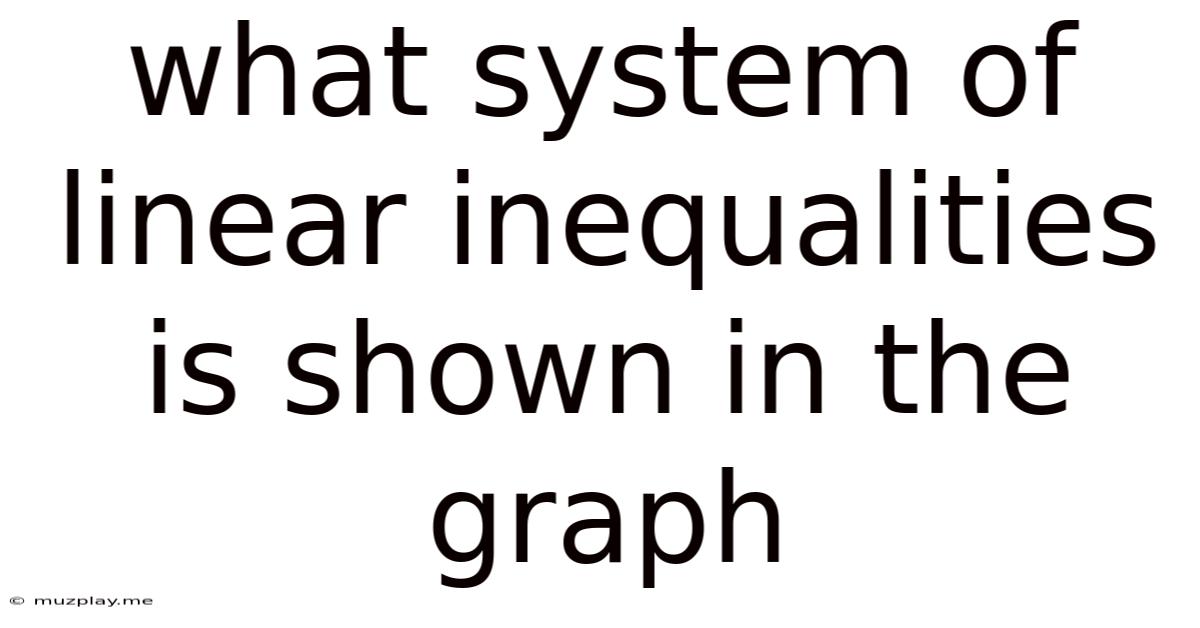 What System Of Linear Inequalities Is Shown In The Graph