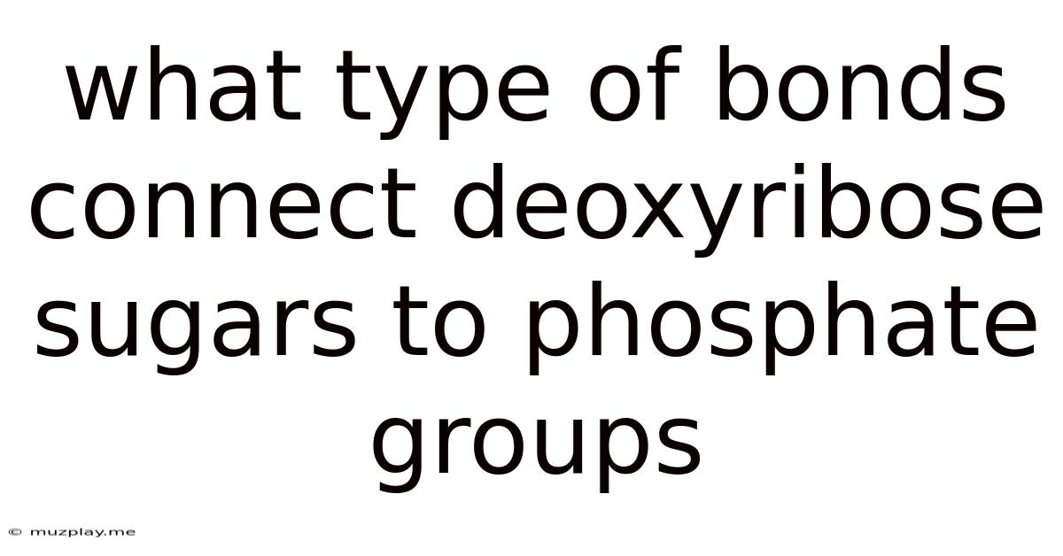 What Type Of Bonds Connect Deoxyribose Sugars To Phosphate Groups