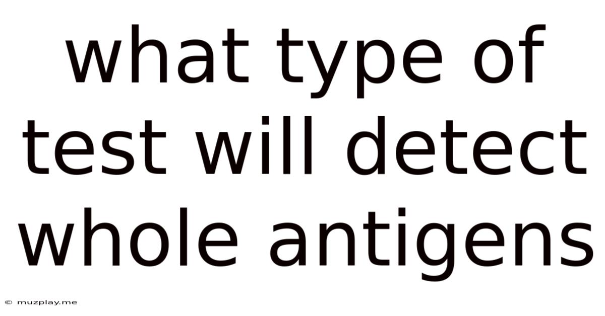 What Type Of Test Will Detect Whole Antigens