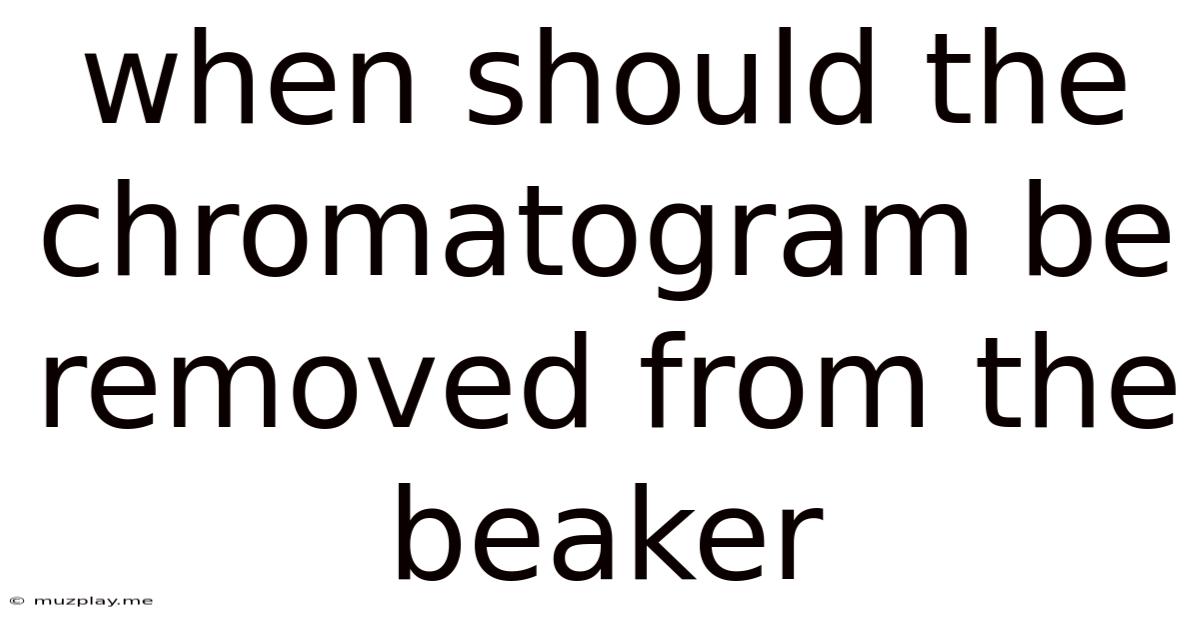 When Should The Chromatogram Be Removed From The Beaker