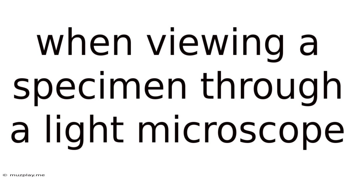 When Viewing A Specimen Through A Light Microscope