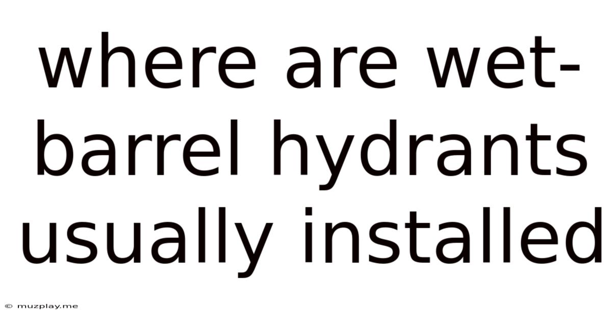 Where Are Wet-barrel Hydrants Usually Installed