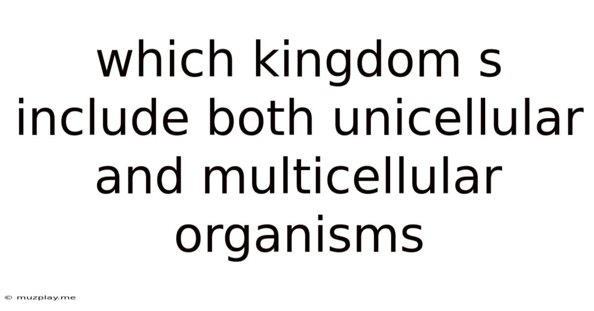 Which Kingdom S Include Both Unicellular And Multicellular Organisms