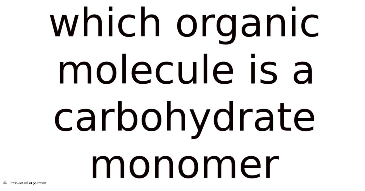 Which Organic Molecule Is A Carbohydrate Monomer