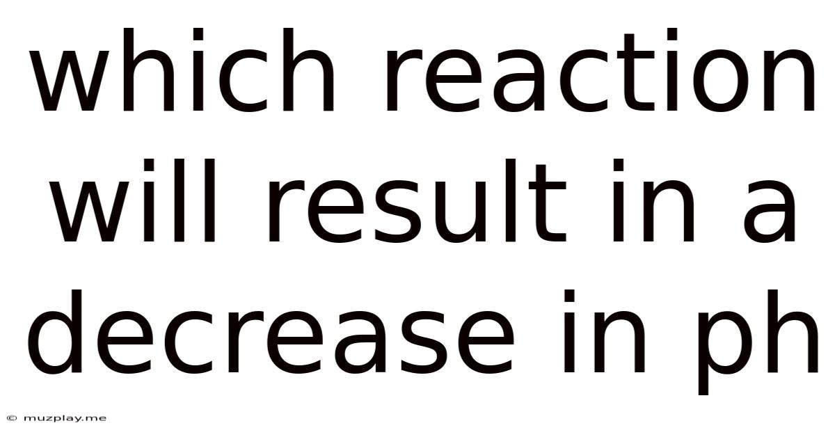 Which Reaction Will Result In A Decrease In Ph