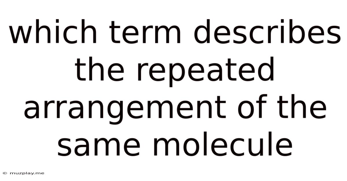 Which Term Describes The Repeated Arrangement Of The Same Molecule