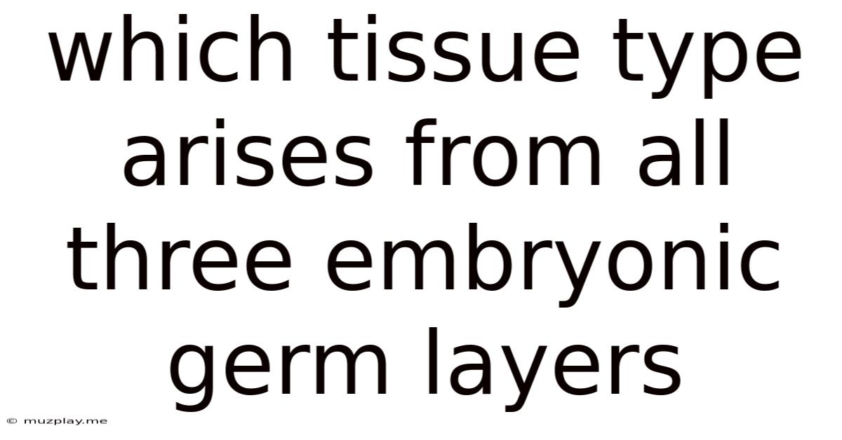 Which Tissue Type Arises From All Three Embryonic Germ Layers