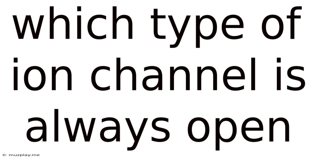 Which Type Of Ion Channel Is Always Open