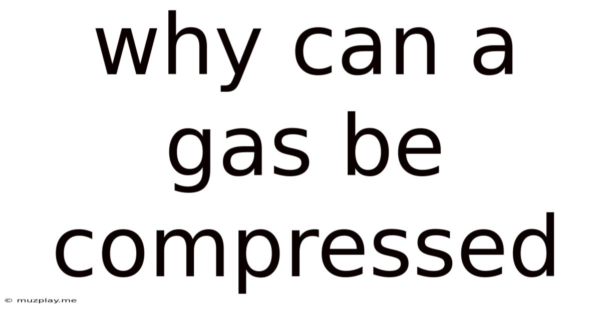 Why Can A Gas Be Compressed