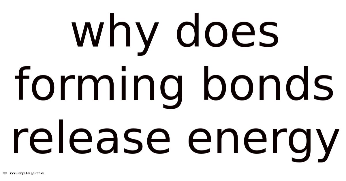Why Does Forming Bonds Release Energy