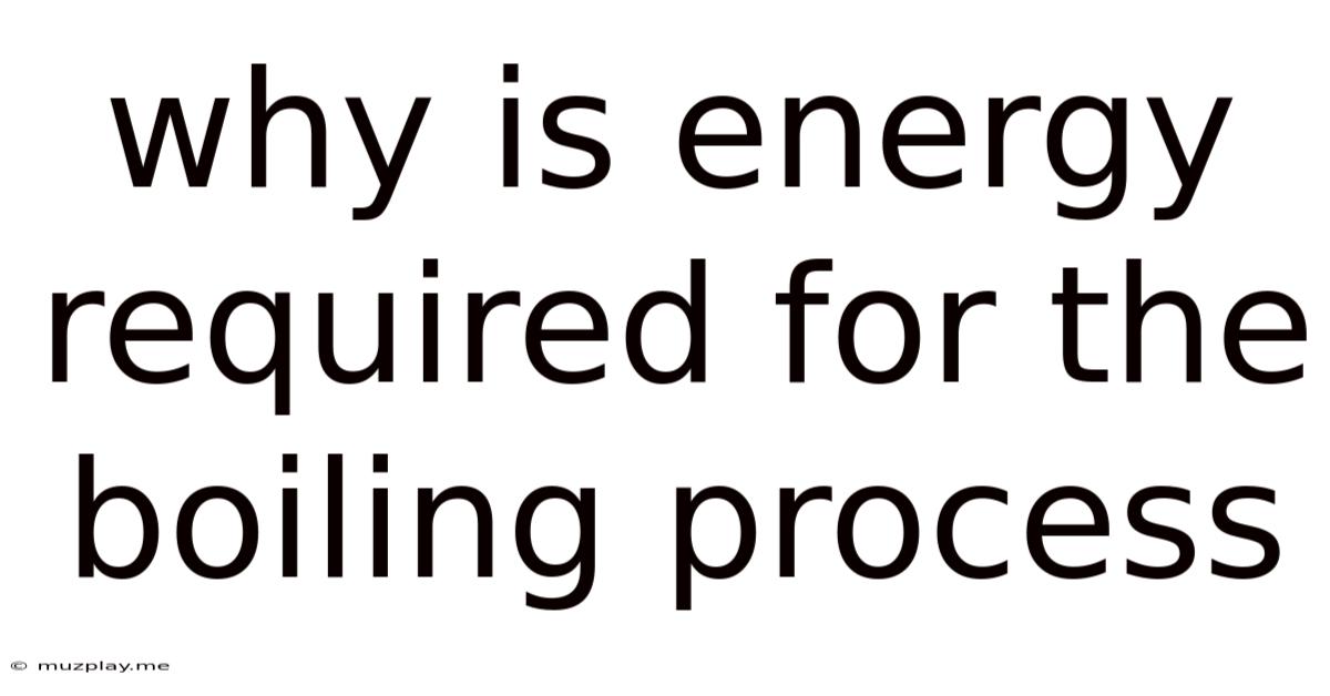 Why Is Energy Required For The Boiling Process