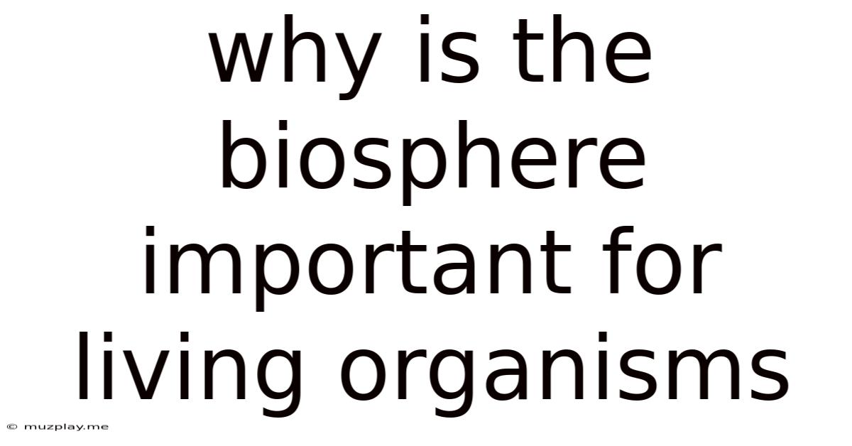 Why Is The Biosphere Important For Living Organisms